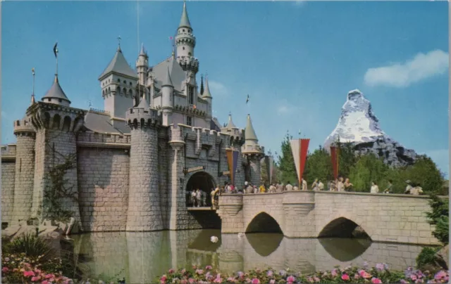 Postcard Disneyland Magic Kingdom Sleeping Beauty's Castle Fantasyland CA