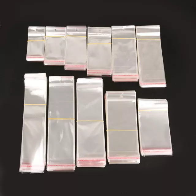 Clear Cellophane Cello Bags Plastic Self Adhesive Hang Hole OPP Packaging Bags