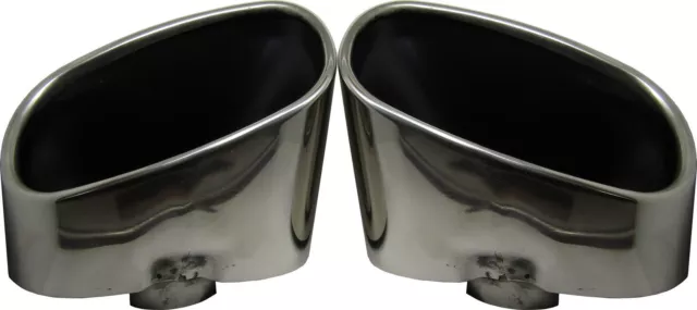 New Left / Right Exhaust Pipe Muffler Tip Stainless Steel Square Tapered Back