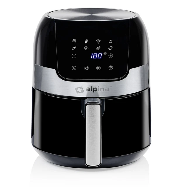 Airfryer Alpina 2L - Friteuse Sans Huile 900W - Pour 2-3 Pers. - Minuteur 60min - 80-200°C