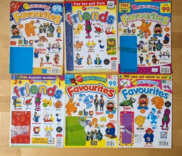 6 KIDS MAGAZINES Fun To Learn Redan, Friends, Favourites 2000, 2001