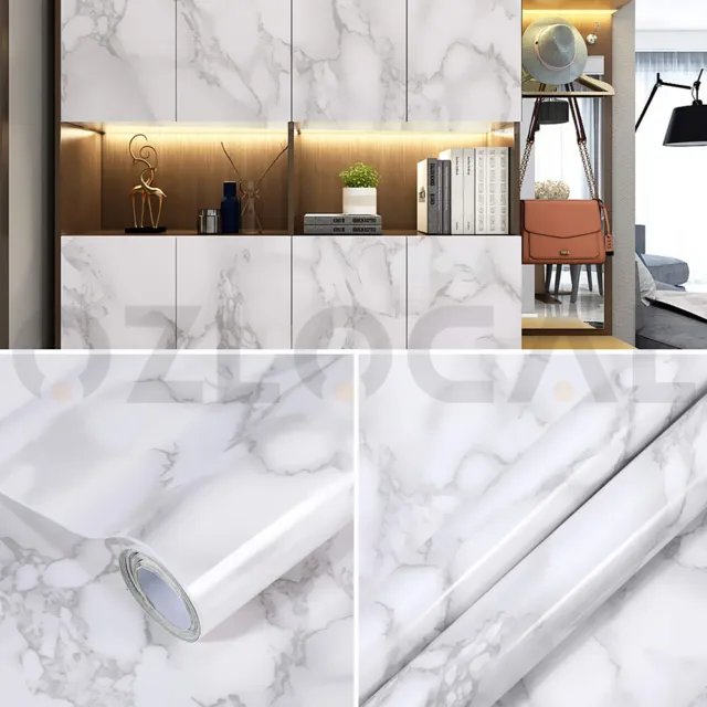 10M Marble Wall Stickers Decor Roll Wallpaper Self Adhesive Contact Paper PVC