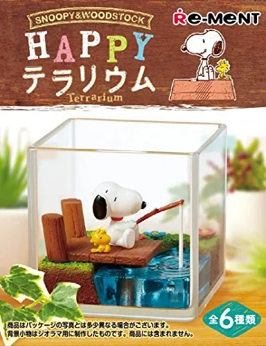 Re-Ment Miniature Snoopy & Woodstock Happy Terralium BOX All 6 types pieces