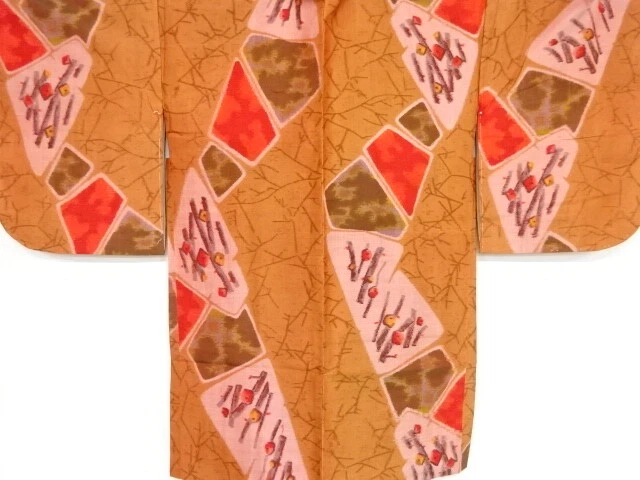 83380# Japanese Kimono / Antique Haori / Taisho Roman Style / Meisen / Woven Flo