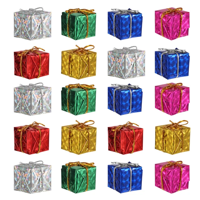 24pcs present mini christmas decorations Small miniature trees for crafts