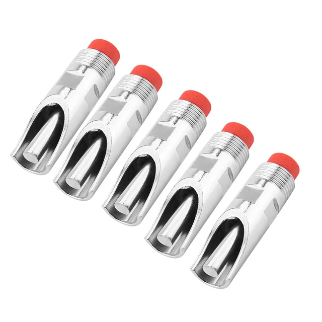 5pcs Stainless Steel Automatic Pig Nipple Drinker Waterer Red Cap Duckbilled DP3