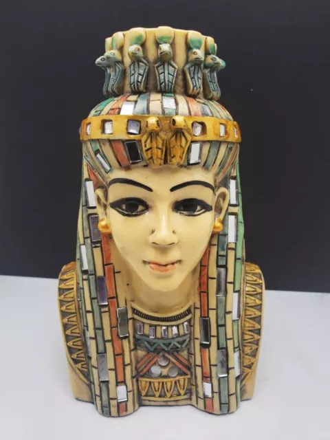 Queen Cleopatra Goddess Of Ancient Egypt. Egyptian Bust Figurine