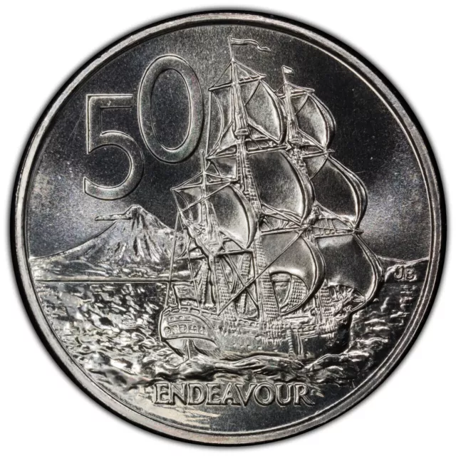 New Zealand 1993 Fifty Cents 50c (HMS Endeavour) - PCGS MS65 (46806772)