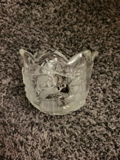 Mikasa Christmas Story Crystal Clear Glass Votive/Tea Light Candle Holder 3 1/4"