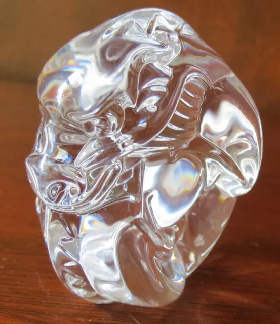 Steuben Crystal Dragon 2 ¼” Hand Chiller/Cooler Figurine Paperweight Signed