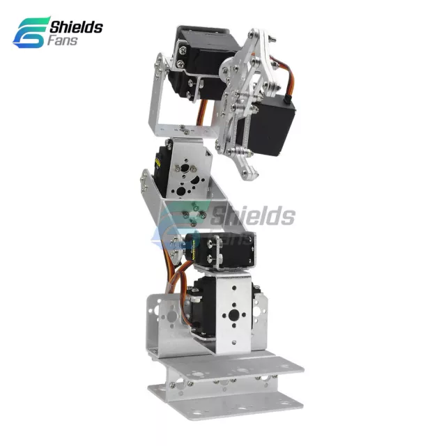 6DOF Mechanical Robotic Arm Aluminium Robot Clamp Claw Kit Mount Set For Arduino 2