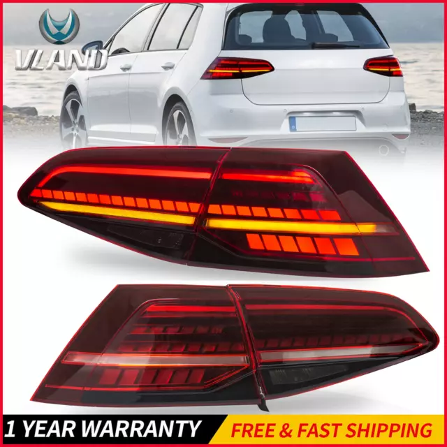 2X LED Rückleuchten Für Volkswagen Golf 7 MK7 MK7.5 2013-19 Rückleuchten Rot