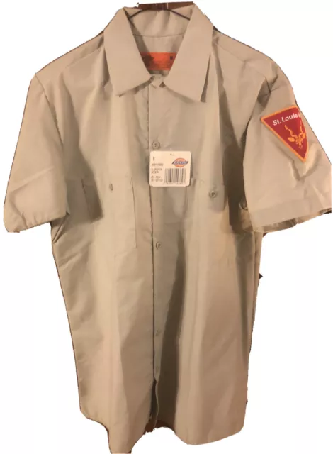 Vintage St Louis  Zoo Employee M Shirt Dickies Yellow Border Patch Antelope New