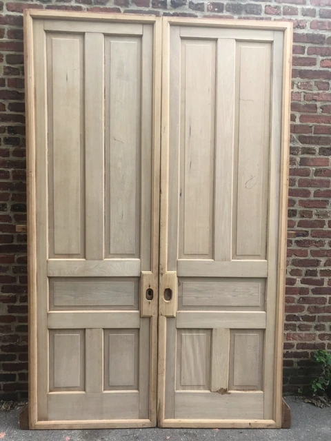 Pair of Professionally Stripped 8’ Oak Pocket Doors