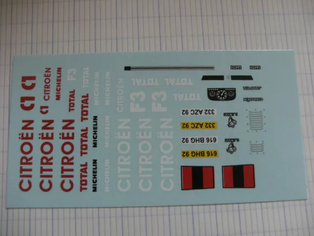 decalque decals decalcomanie camion citroen jumper assistance course 1/43