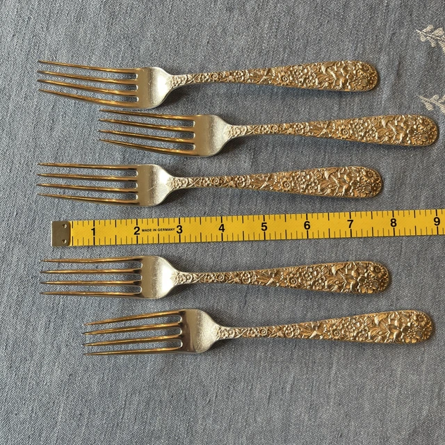 ONE KIRK Repousse Sterling Silver Dinner Fork 7/8