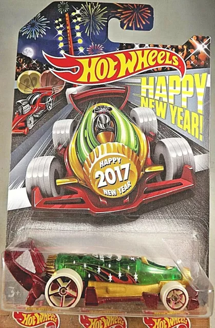2017 Hot Wheels Happy New Year! CARBONATOR Green/Maroon w/White Wheels Red OH5Sp