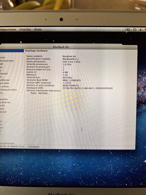 Apple MacBook Air 13.3" (128GB SSD, Intel Core i5 3.ª Generazione, 1.8 GHz, 8GB)