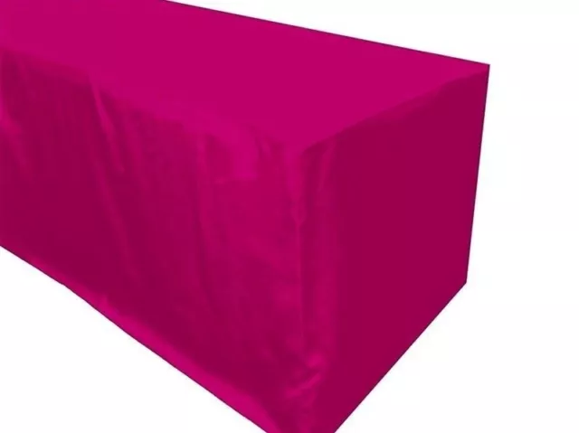 4' ft. Fitted Polyester Table Cover Trade show Booth banquet Tablecloth Hot Pink