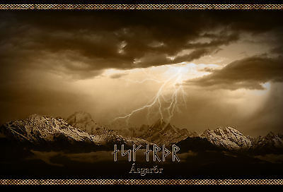 A3 Poster - Asgaror Land Di The Viking Dèi (Foto Stampa Arte Thor Odino Hoder )