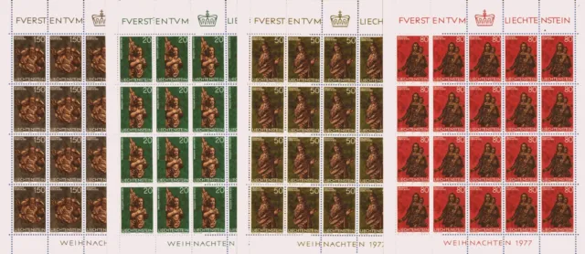 Liechtenstein - 1977 - Natale - Unificato n.629/632 - Minifogli - nuovi (MNH)