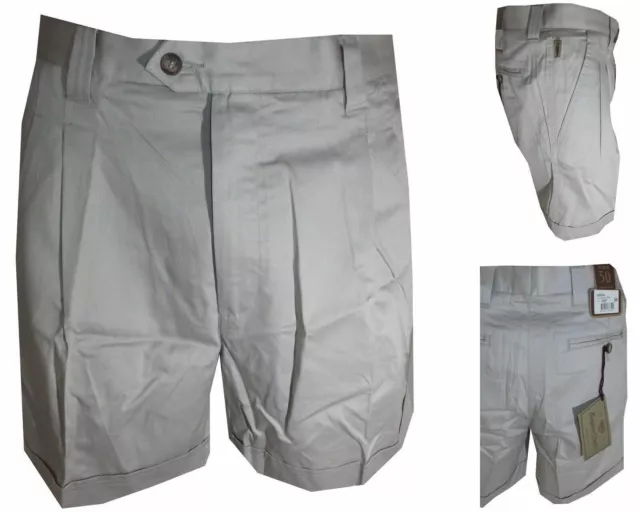 bermuda uomo pantaloncini pantaloni corti da mare cotone pence a vita alta 50