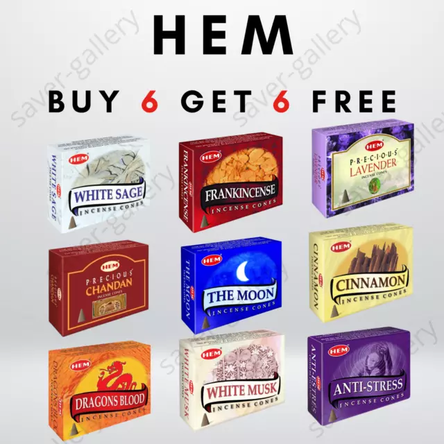 Hem Incense Cones Joss Mix & Match Scent Burning Cone Insence Aroma Dhoop Hex
