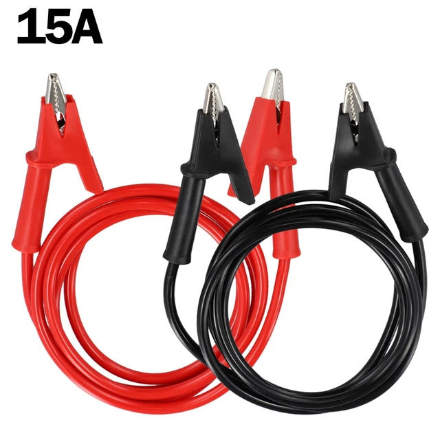 Câbles Booster Batterie 5A – 1 Paire De Pinces Crocodile, 1,5 M, Rouge/noir