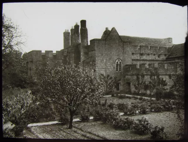 Glass Magic Lantern Slide AYDON CASTLE C1910 PHOTO NORTHUMBERLAND ENGLAND