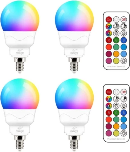 iLC E14 LED Light Bulb, 5W, RGB Colour Changing, 40W Warm White 2700k +Rgb