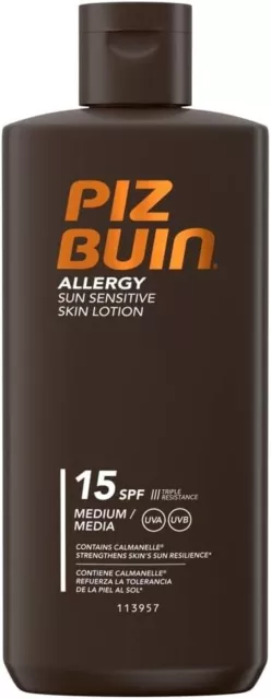 Piz Buin Allergy Skin Lotion SPF15 Medium 50ml New