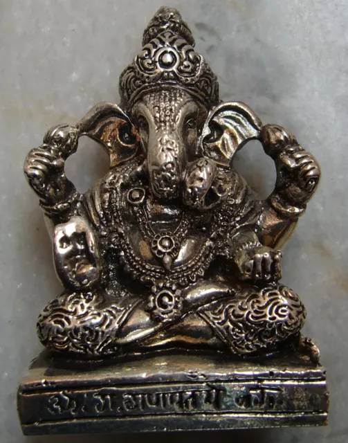 Vintage Rare Raisin Statue Of Lord Ganesha Plated Coated With Real Silver India