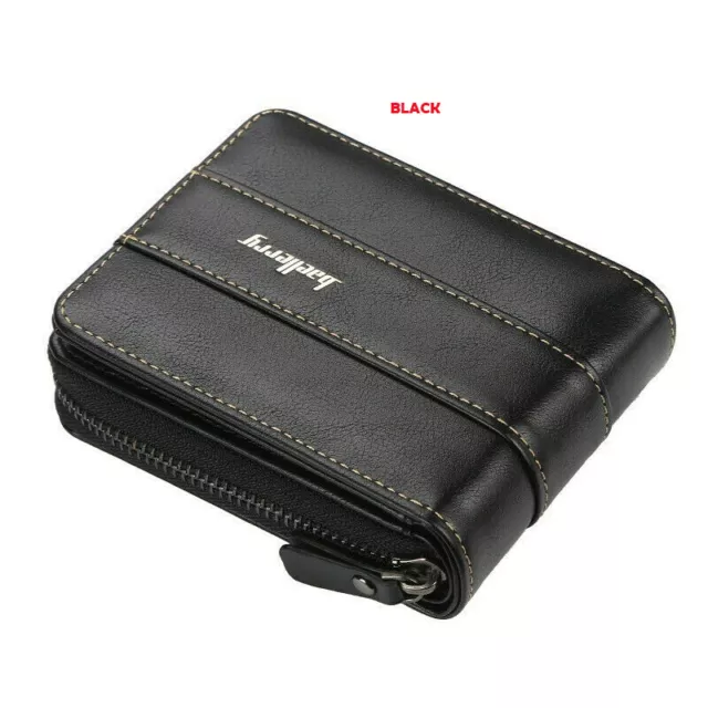 Men Men's S1 Leather Wallet ID Credit Card Holder Clutch Bifold Zipper Coin 2