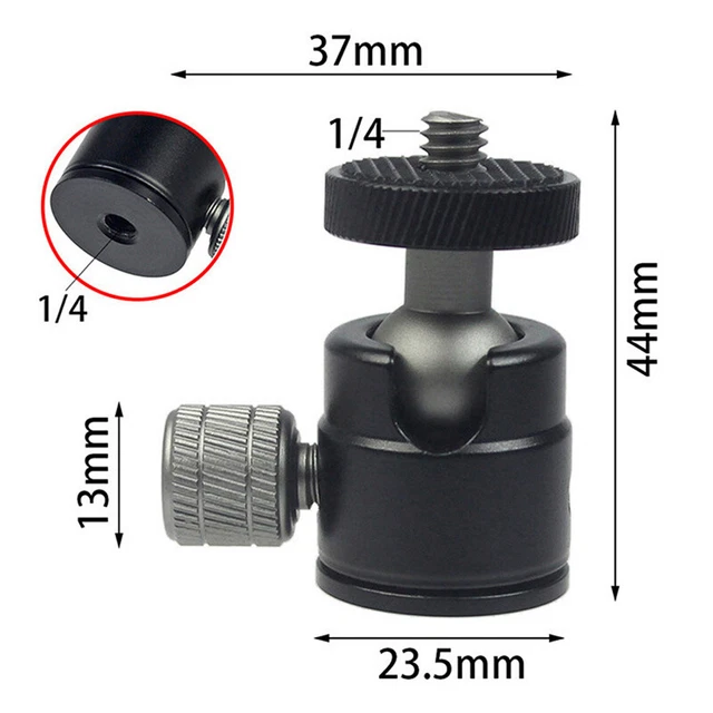 Bola de montaje en hilo mini aleación de aluminio 360 grados soporte fotografía accesorios ZR