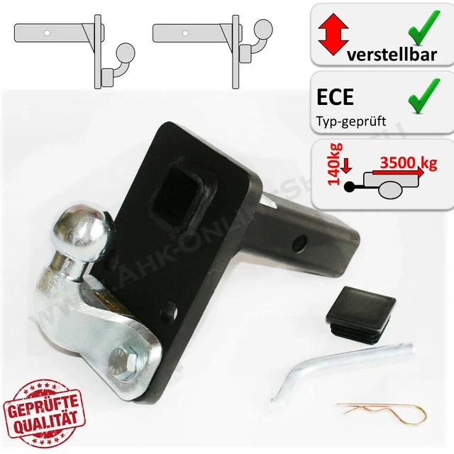Adaptateur D'Attelage De Remorque 50x50 Mm Pour Véhicules Américains Standard - Compatible Dodge RAM, Chrysler, VW
