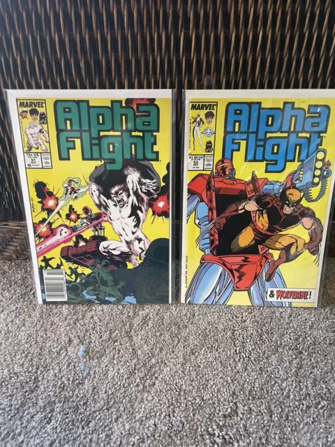 Alpha Flight Comic Lot #51, 53 Marvel 1987 VF+NM- 1st JIM LEE Artwork