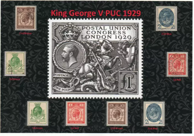 Gb Lovely Display Of Kgv Postal Union Congress 1929 Two Sets - Mm&Vfu-Gu#1