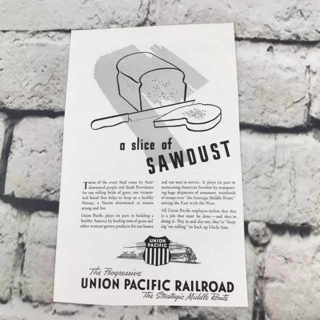 Vintage 1942 Union Pacific Railroad Advertising Art Print Ad