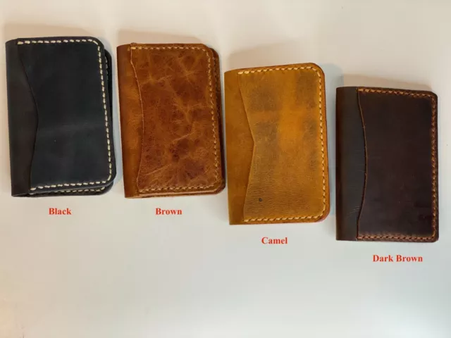 Minimalist Leather Front Pocket Wallet & Card Case[HandMade]