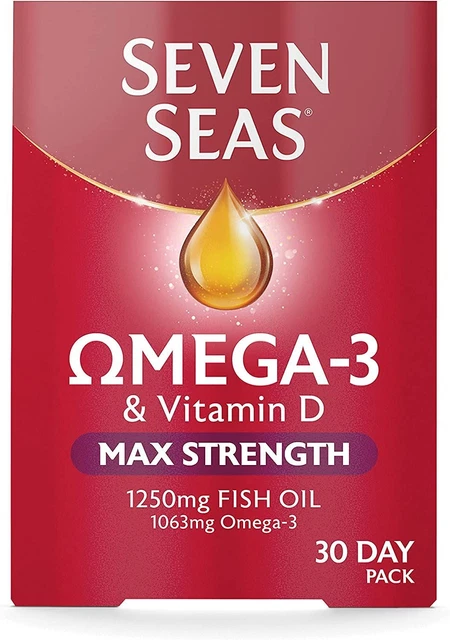 Seven Seas Omega 3 Fish Oil Max Strength With Vitamin D - 30 Capsules