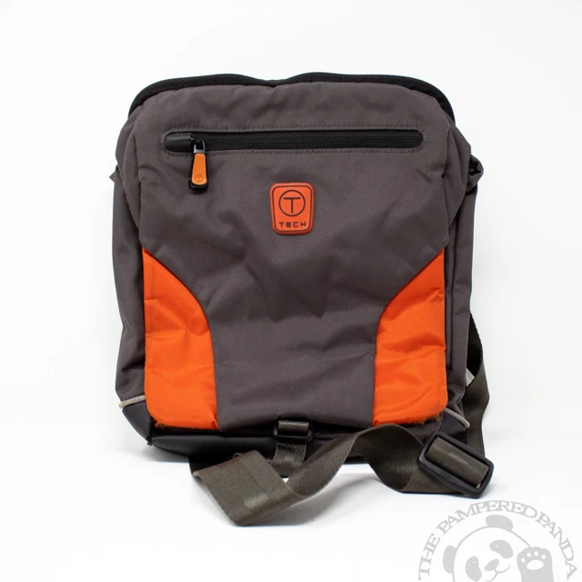 Tumi T Tech Crossbody Purse Travel Tote Orange Nylon Organizer Messenger Mens