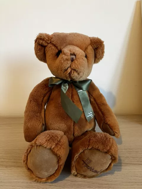 Harrods Knightsbridge Teddy Bear With Green Bow