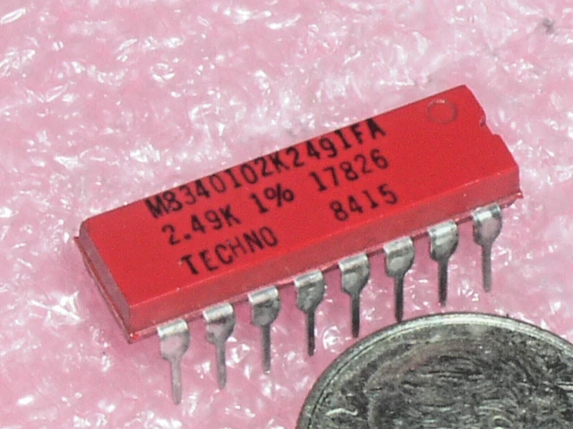 1 Techno Military Mil 2.49K Isolated Thick Film Resistor Array Network 16 Dip