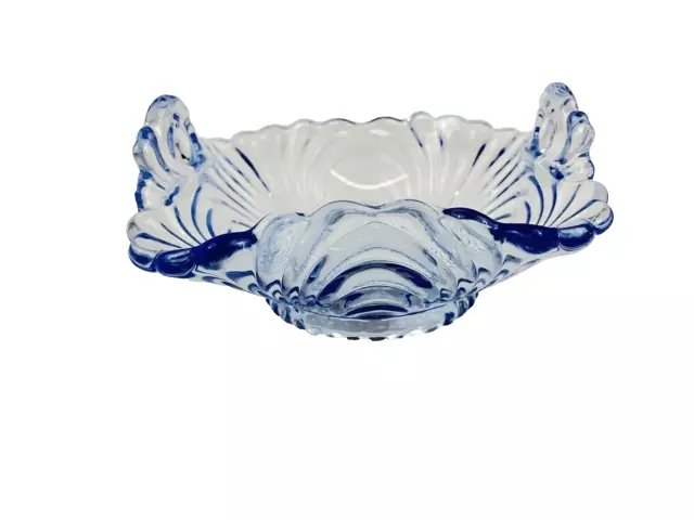 Vintage Cambridge Caprice Moonlight Blue Square Handled Jelly Bowl