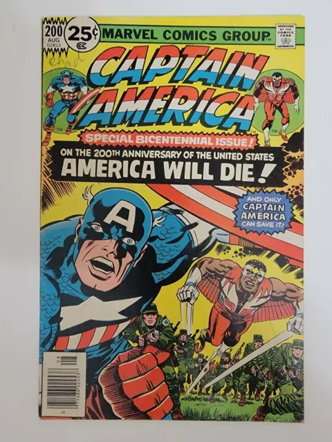 Captain America #200 FN- & the Falcon Bicentennial issue ~ Jack Kirby cover 1976