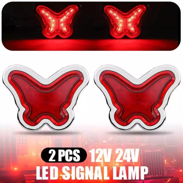 2x LED Marker Lights Clearance Lights Red Indicator Truck Trailer Caravan UTE RV