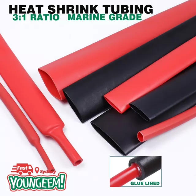 Marine Heat Shrink Tubing Dual Wall 3:1 Heatshrink Kit Insulaiton Wrap Sleeving