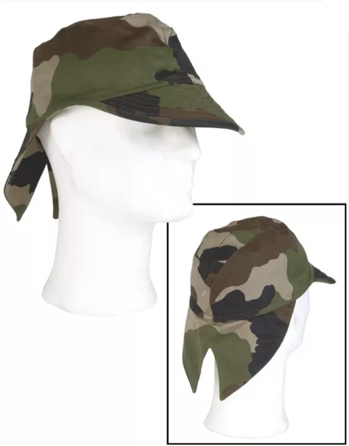 Französische Armee Feldmütze CCE Tarn NEUWERTIG mit Nackenschutz Camo Army Mütze 3