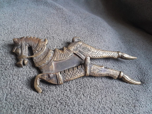 Vintage Ornate Solid Brass Horse Betel Nut Cutter Nutcracker - 7-1/2” long