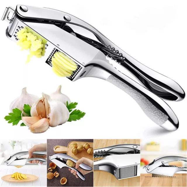 Garlic Press Garlic Press Slicer Stainless Steel 2 in 1 Garlic Mincer Dual BijRL